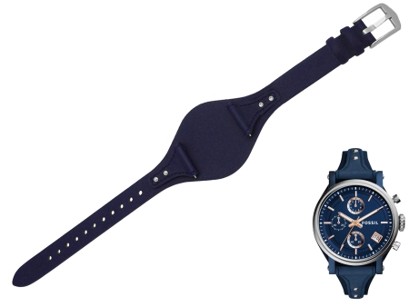 Oryginalny pasek Fossil Boyfriend ES4113 granatowy skórzany 18mm